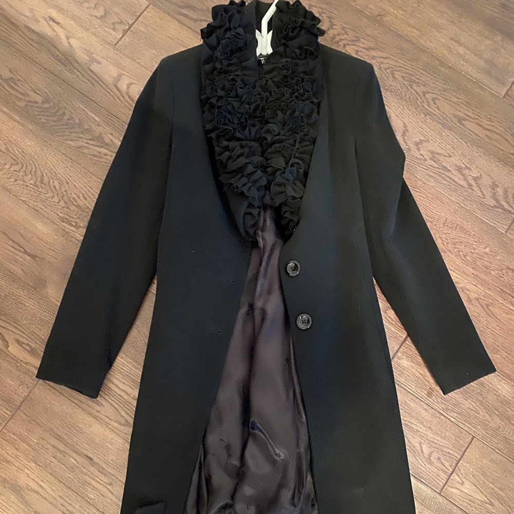 Never worn black trench coat (brand: wing)
